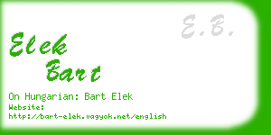 elek bart business card
